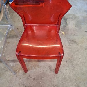 Sedie moderne in policarbonato trasparente ROSSE – Disponibili in tre colori